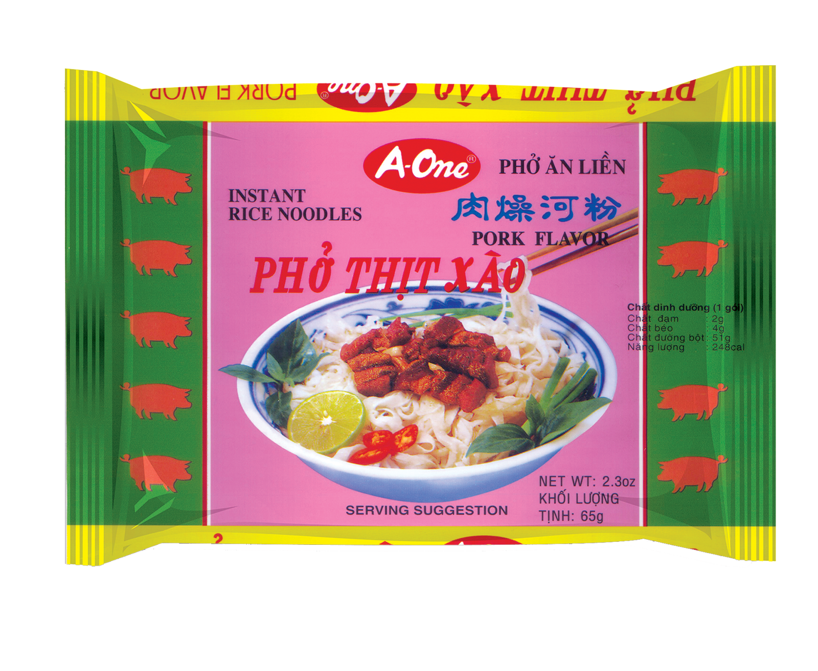 PATES DE RIZ SAVEUR PORC A-ONE 65G