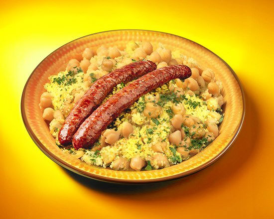 Couscous aux pois chiches merguez