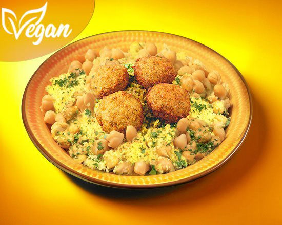 Couscous aux pois chiches falafel