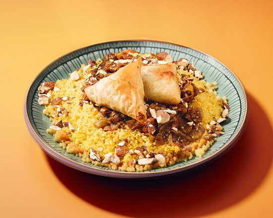 Couscous Tfaya Samoussa poulet citron